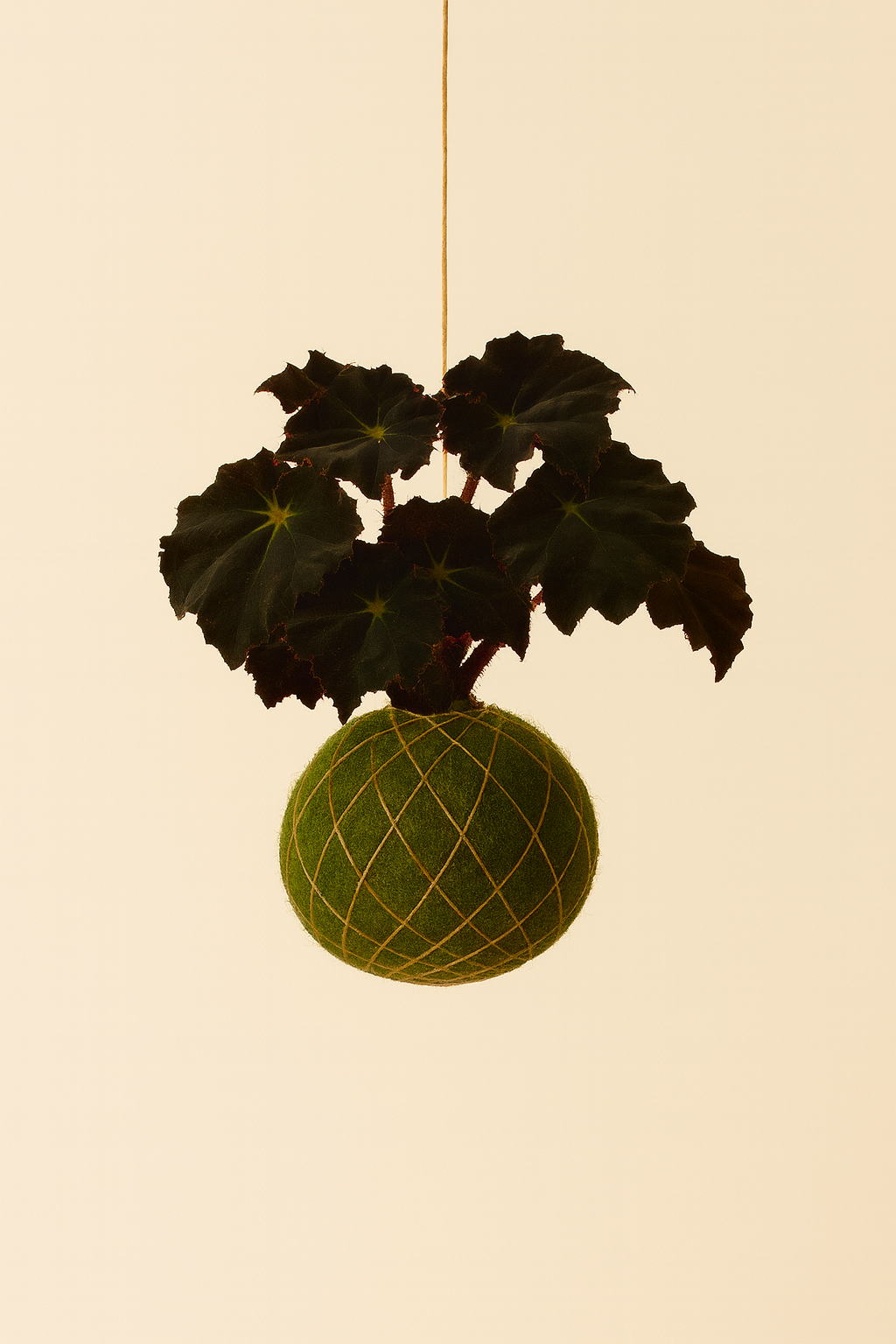 Baby Kokedama | Begonia 'Dark Mambo'