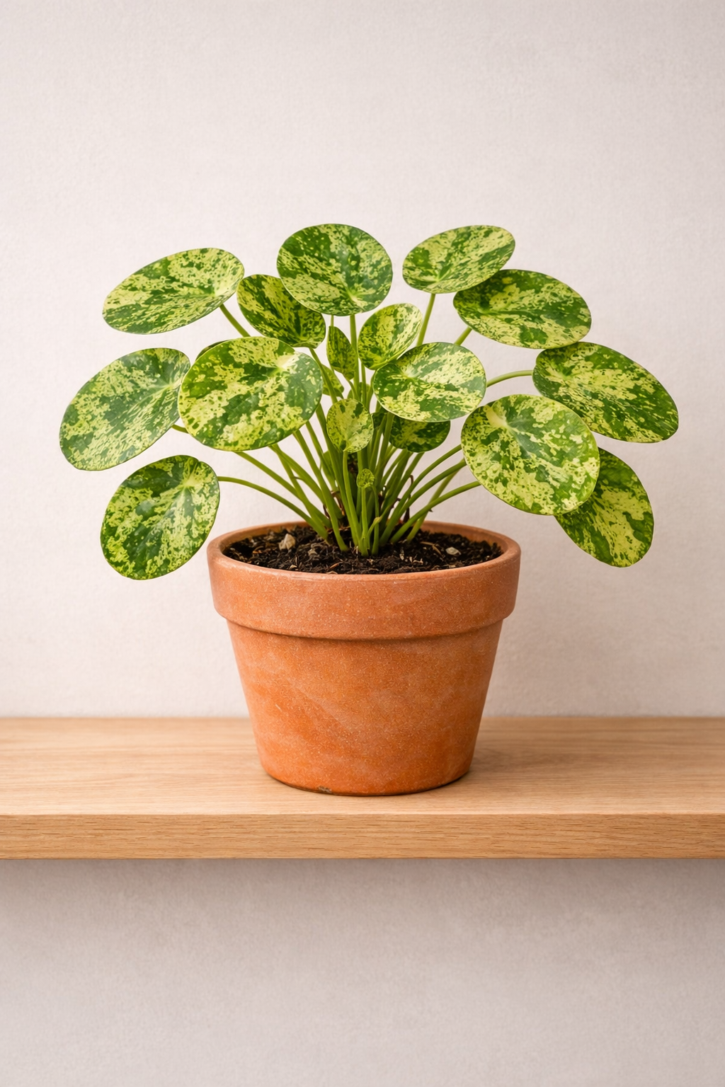 La Pilea Peperomioides: versione monete variegate