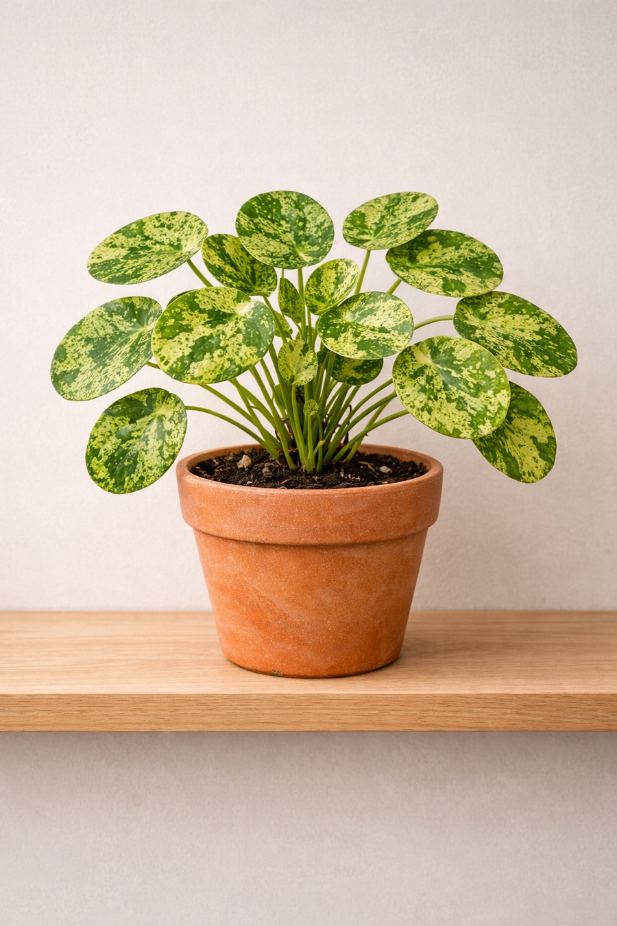 La Pilea Peperomioides: versione monete variegate