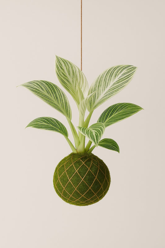 Baby Kokedama | Philodendron 'White Veins'