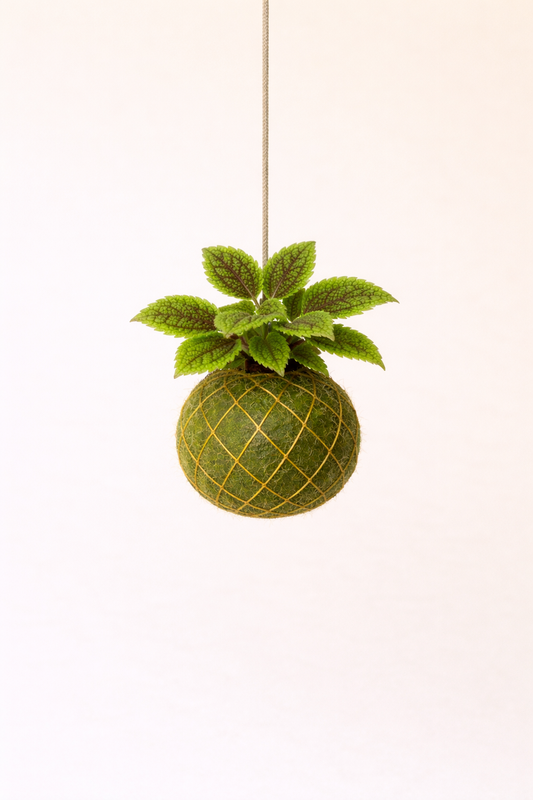 Baby Kokedama | Pilea mollis 'Moon Valley' Pilea Tropical Corner