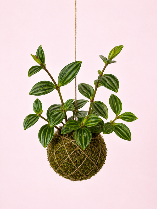 Baby Kokedama | Peperomia 'Stripes'