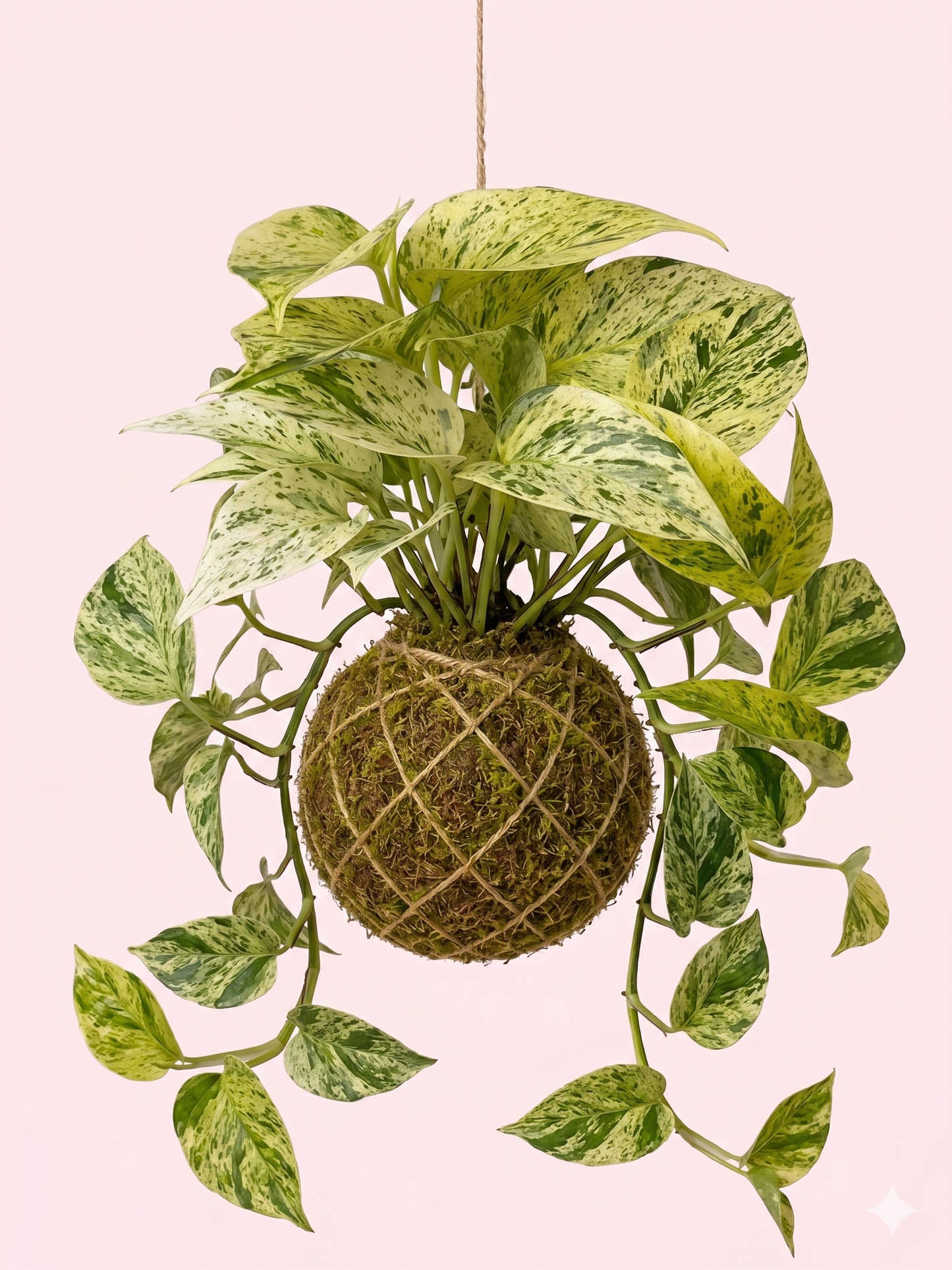 Kokedama | Epipremnum pinnatum 'Snow Leopard'