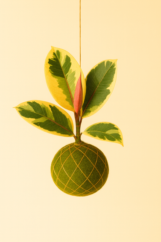 Baby Kokedama | Ficus Elastica 'El Tineke'