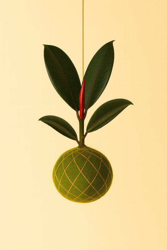 Baby Kokedama | Ficus Elastica 'Abidjan'