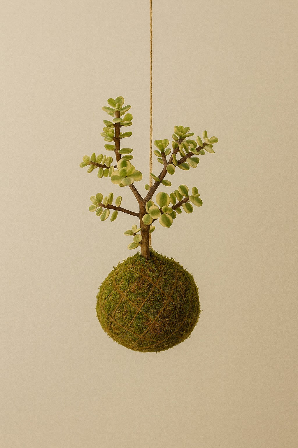 Baby Kokedama | Portulacaria Afra “variegata”