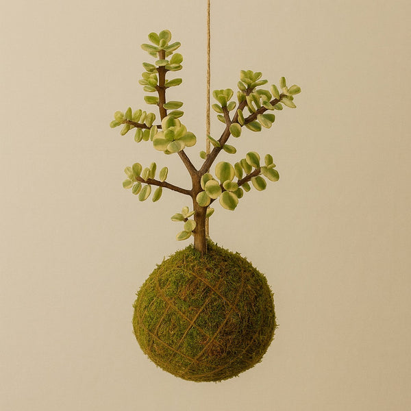 Baby Kokedama | Portulacaria Afra “variegata”