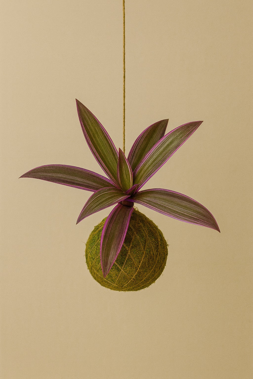 Kokedama | Tradescantia Spathacea Sitara “Purple Flame”